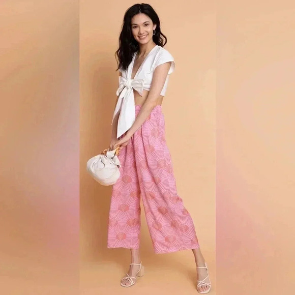 Leroli “Zoe” Pant In Sunset Wide Leg Loose Fit Ankle Length Women’s Size Medium - Picture 1 of 11